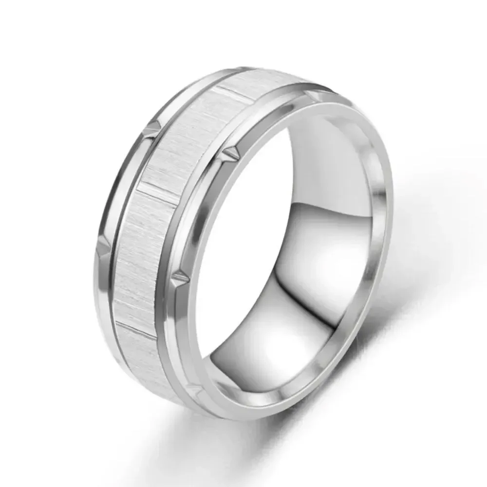 NEW 18K white gold plated men's wedding band ring jewelry size 10 B21B